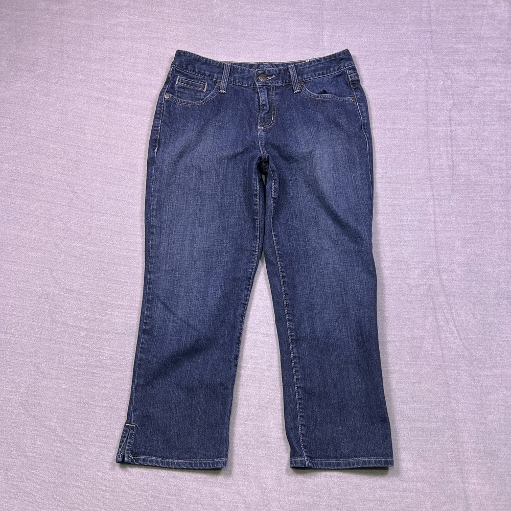 Eddie Bauer Womens Blue Denim Mid Rise Five-Pockets Capri Leg Jeans Size 4R
